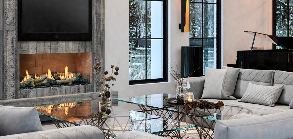 Stellar by Heat & Glo | Enlight Linear Open Hearth Single-Sided Gas Fireplace