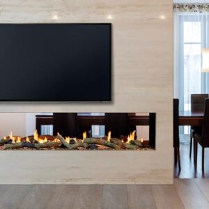 Stellar by Heat & Glo | Enlight Linear Open Hearth Double-Sided Gas Fireplace