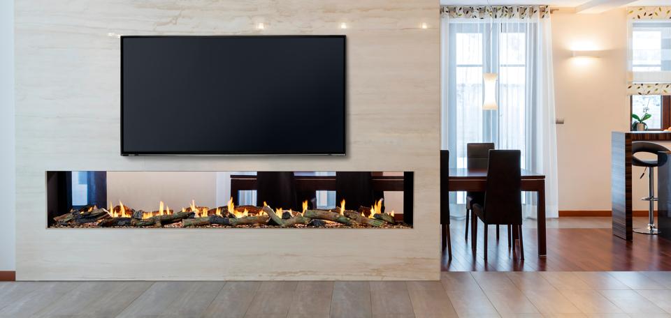 Stellar by Heat & Glo | Enlight Linear Open Hearth Double-Sided Gas Fireplace